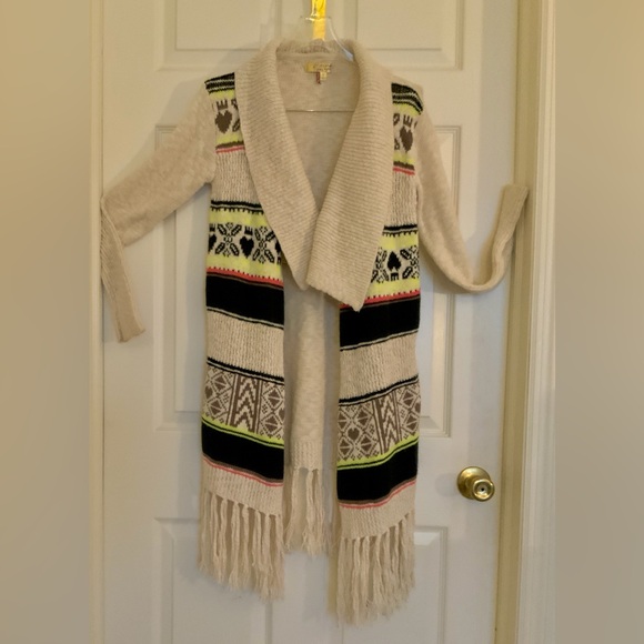 VERA WANG, OPEN CARDIGAN LONG SWEATER. - Picture 1 of 12